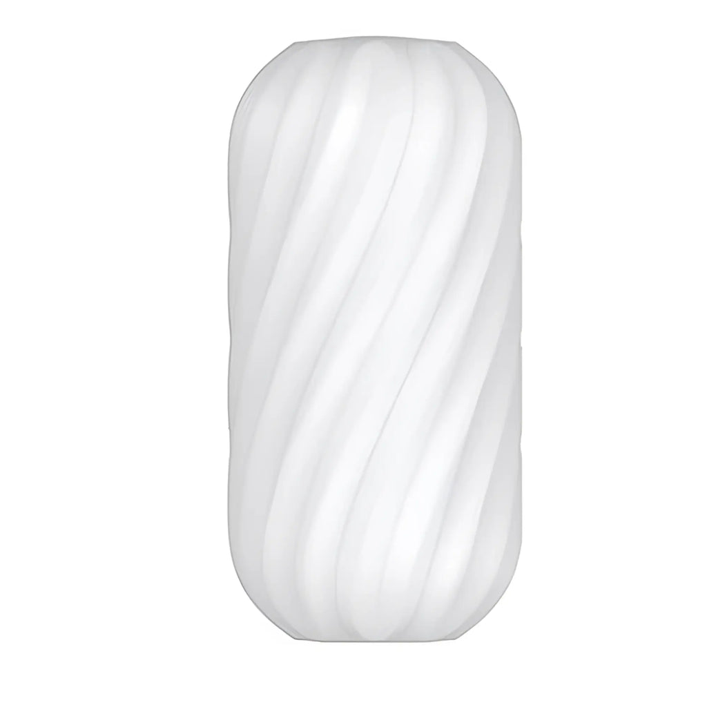 White twisted silicone otouch ripple masturbation sleeve with smooth glossy finish for enhanced pleasure
