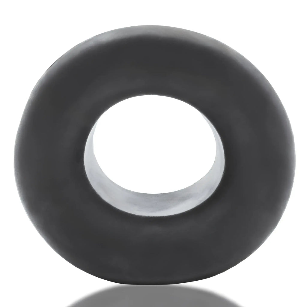 Black silicone oxballs baller centre squeeze ball stretcher ring with smooth matte finish and reflective inner surface