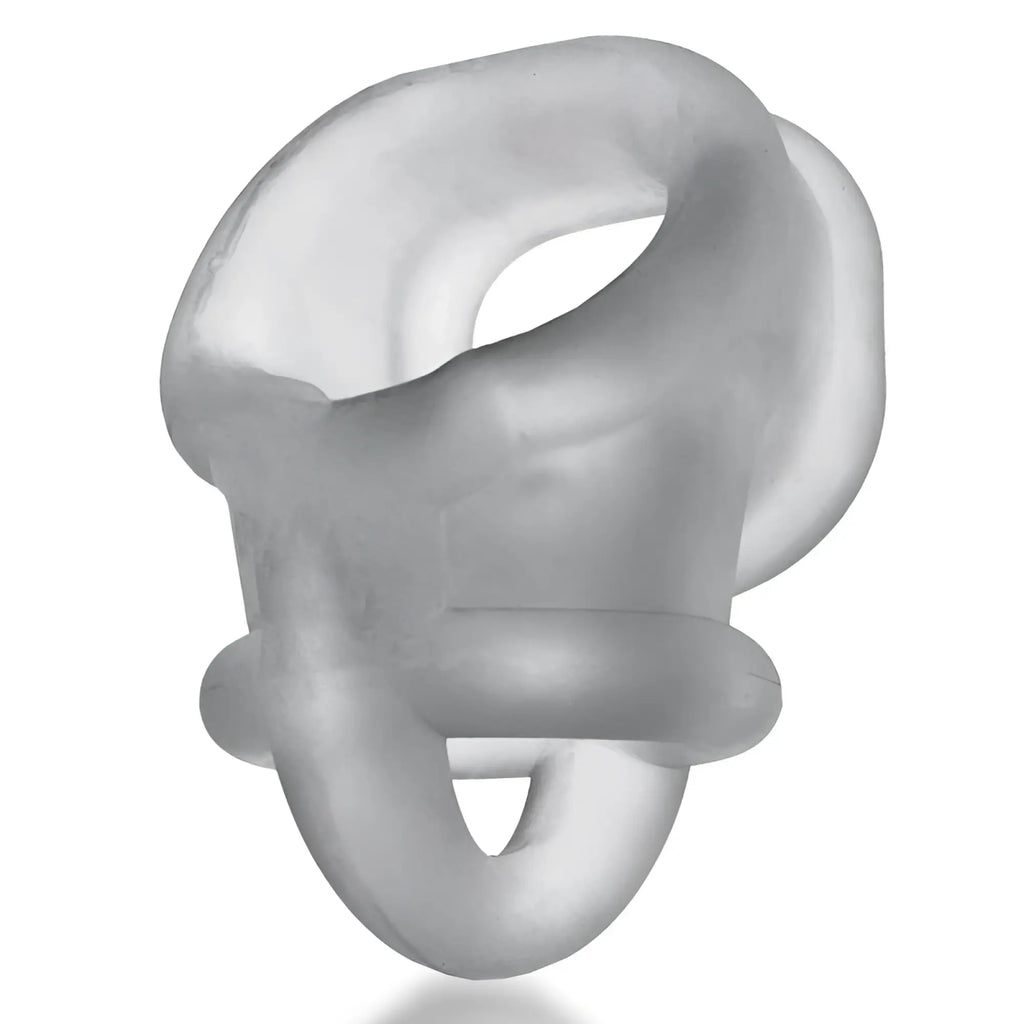 Transparent silicone oxballs ballsling ball split sling with smooth rounded design in clear ice color one size