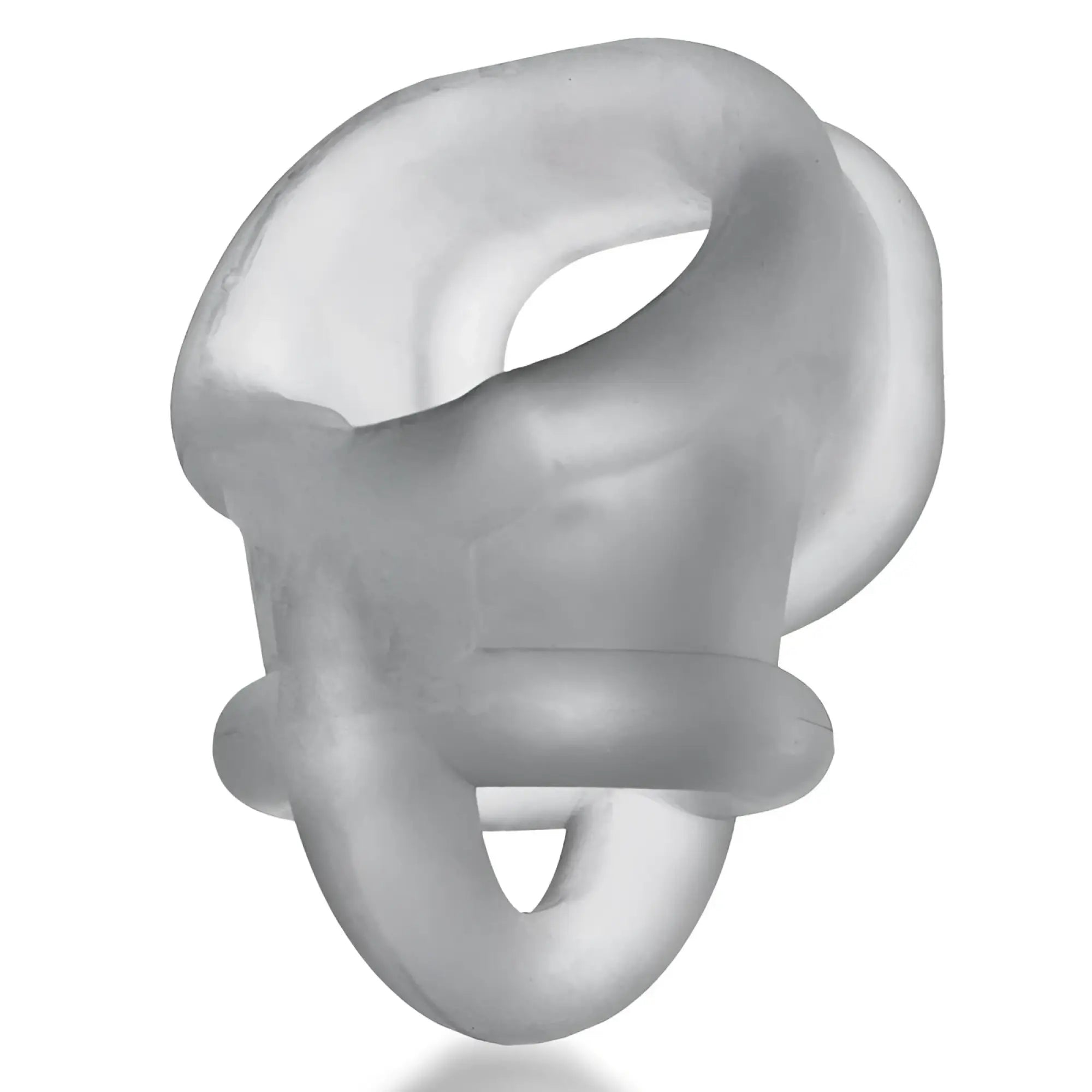 Transparent silicone oxballs ballsling ball split sling with smooth rounded design in clear ice color one size
