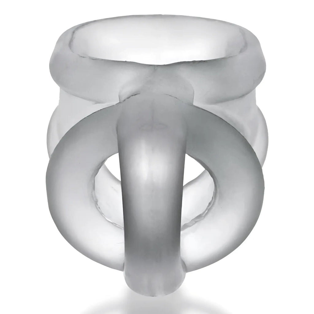 OxBalls Ballsling Ball Split Sling clear ice transparent silicone ring with interlocking circular bands and vertical bar