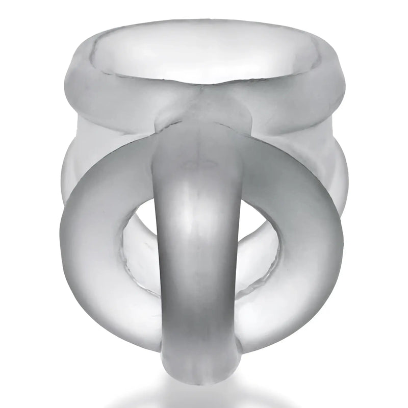 OxBalls Ballsling Ball Split Sling clear ice transparent silicone ring with interlocking circular bands and vertical bar