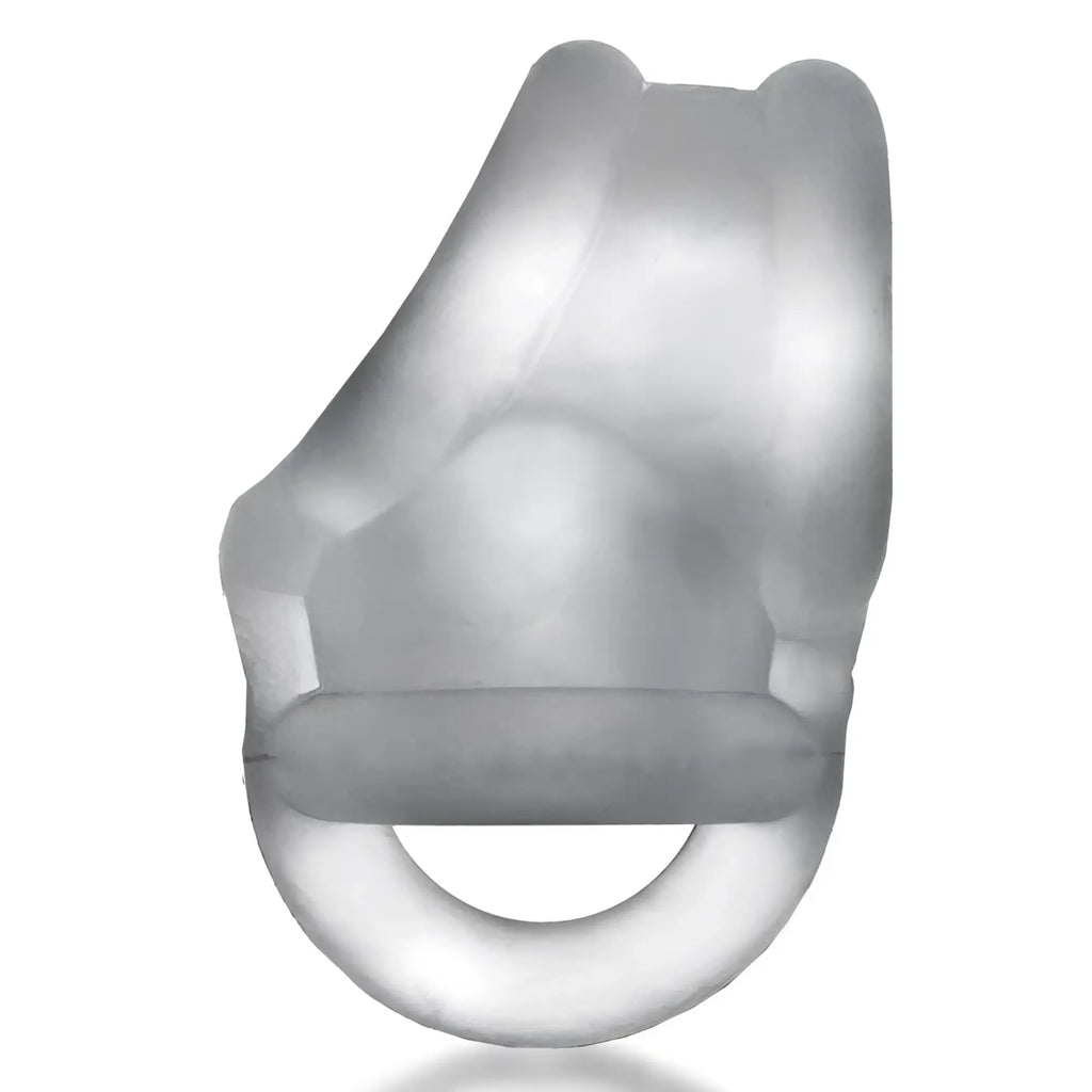 Transparent silicone oxballs ballsling ball split sling clear ice ring with smooth glossy finish and integrated bottom loop