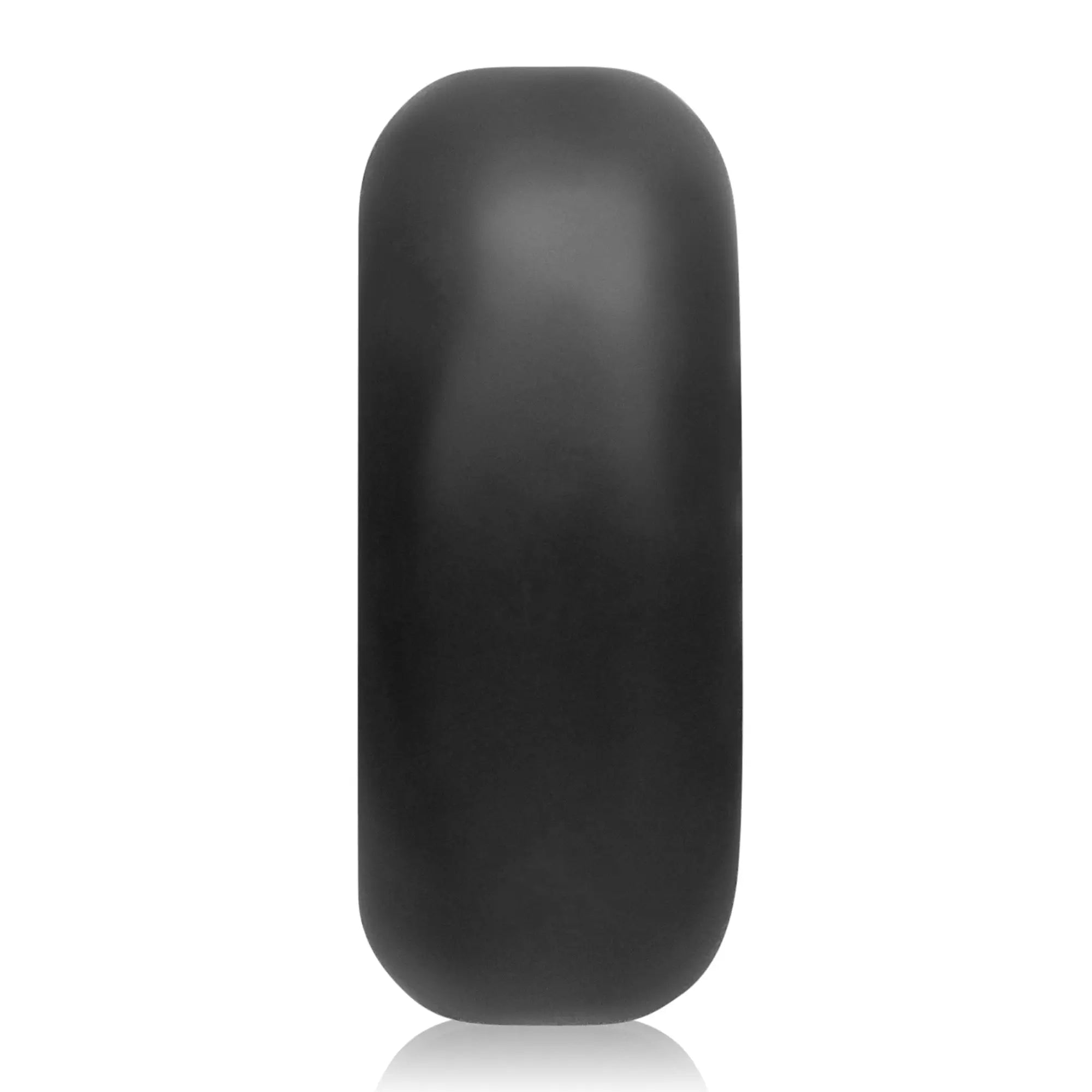 A sleek matte black wedding band with a smooth rounded profile from oxballs big ox cockring black ice collection