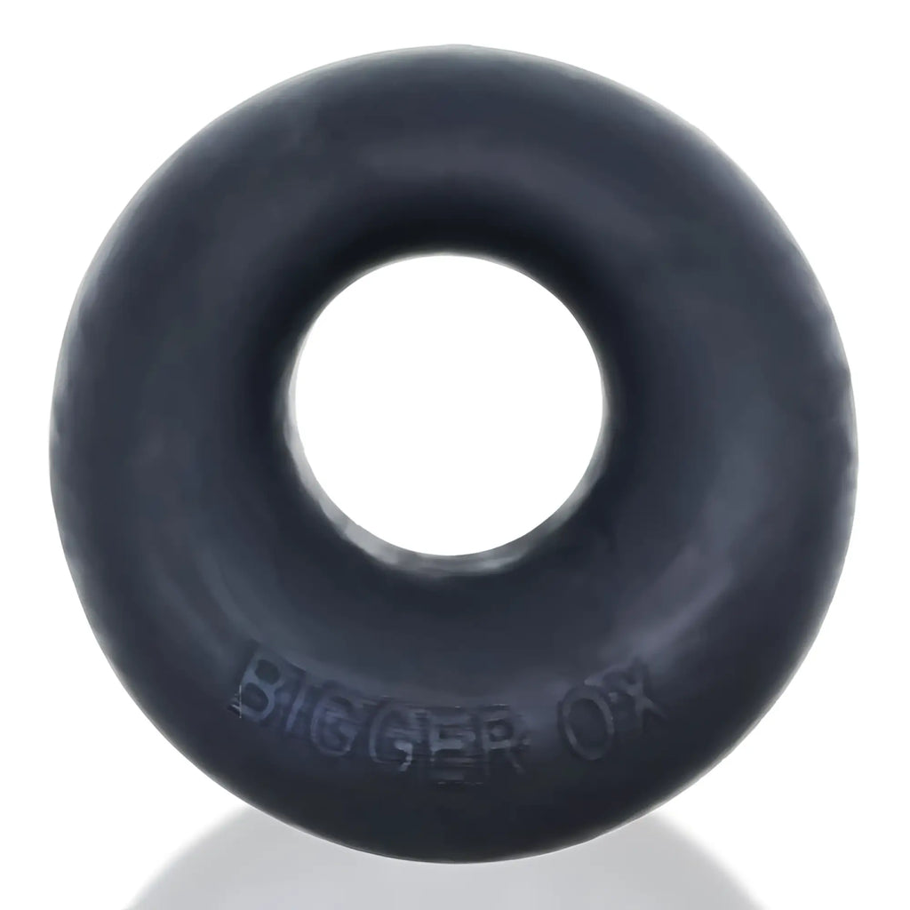 Black rubber cock ring with bigger or embossed on surface oxballs bigger ox cockring black ice one size