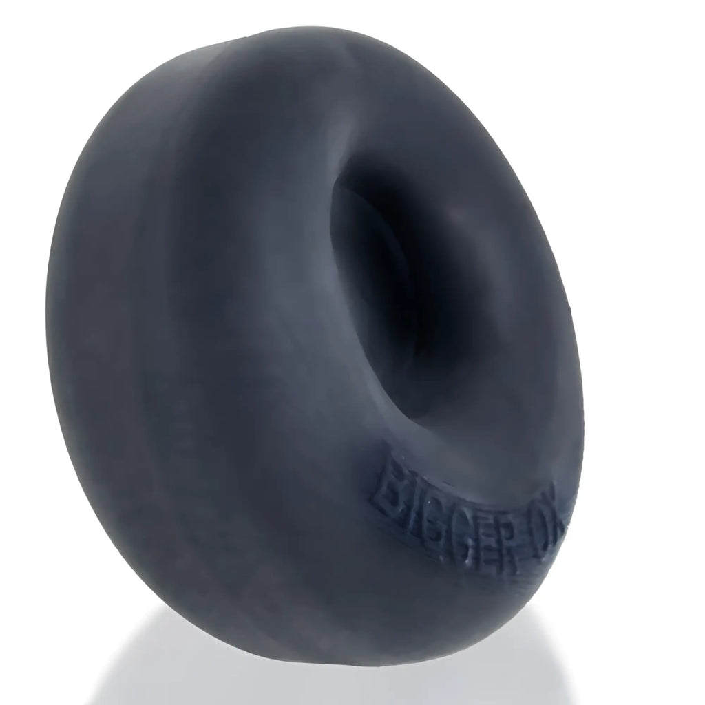 Black silicone oxballs bigger ox cockring with bigger on embossed on side in black ice one size