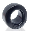 Black oxballs cock b bulge cockring made of smooth glossy silicone with bold embossed brand logo