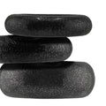 Oxballs cockpack 3 pc ring set black with three stacked black textured oval silicone rings with matte speckled finish