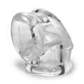 Clear oxballs cocksling 2 silicone ring with a textured ribbed design and slightly curved shape