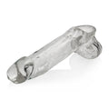 Clear transparent silicone cock ring oxballs daddy cocksheath w balls with textured surface and rounded contours