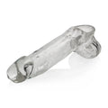 Clear transparent silicone cock ring oxballs daddy cocksheath w balls with textured surface and rounded contours