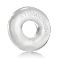 Clear translucent silicone oxballs donut 2 cockring large with atomic dog embossed raised lettering