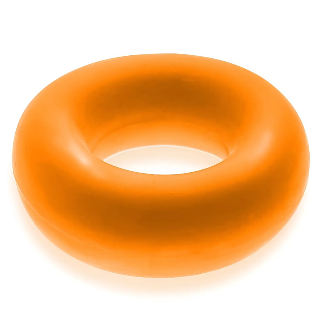 Bright orange smooth rubber cockring from oxballs fat willy 3 pc jumbo set one size fits most