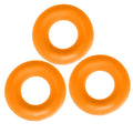 Three bright orange silicone finger strength rings from oxballs fat willy 3 pc jumbo cockrings one size
