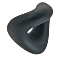 Black silicone oxballs form curvy c-ring tar ice neck and shoulder massage tool with a smooth ergonomic design
