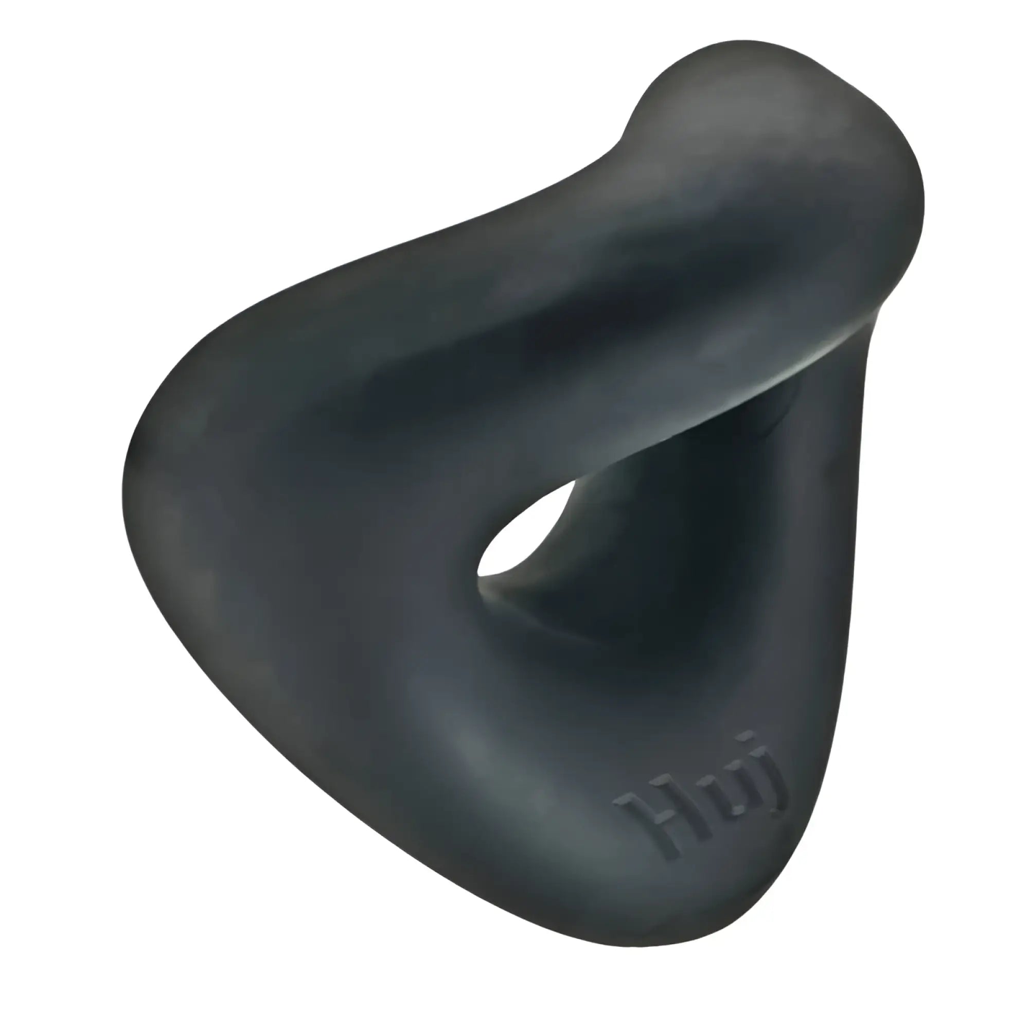 Black silicone oxballs form curvy c-ring tar ice neck and shoulder massage tool with a smooth ergonomic design