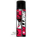Black aerosol can of OxBalls FormulaOX hybrid oxlube silicone and zero play lube with red and white aggressive animal design