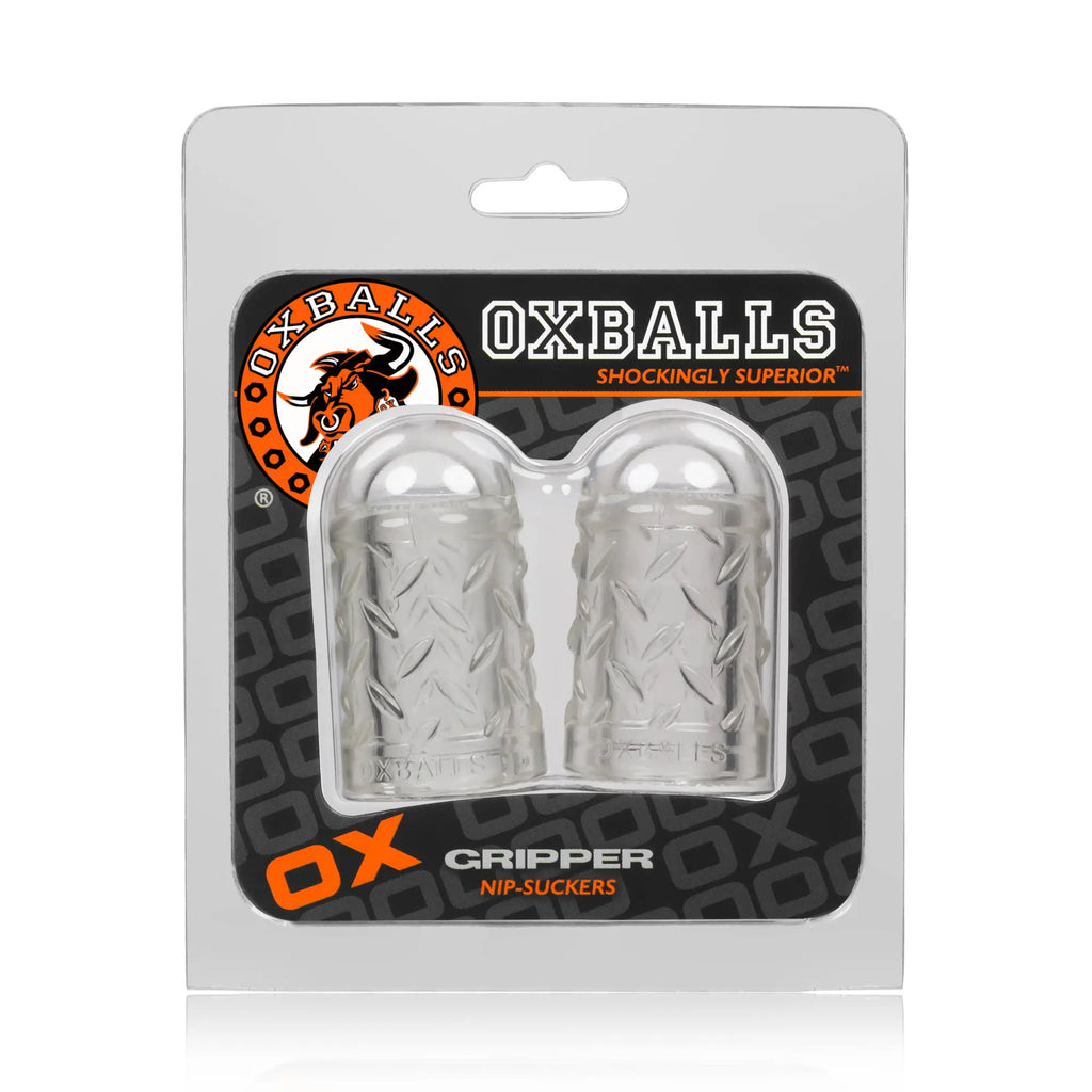 Clear transparent oxballs gripper nipple puller with diamond plate texture for enhanced grip and comfort