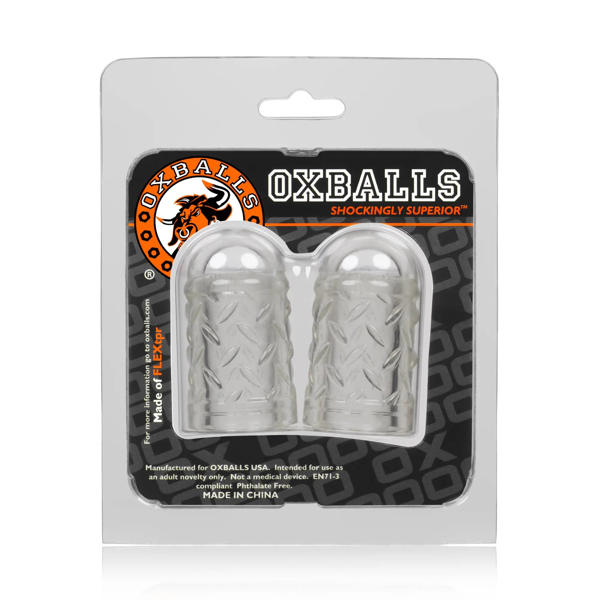 Clear transparent plastic oxballs gripper nipple puller with diamond plate texture for novelty use