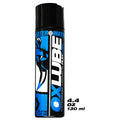Black oxballs liquislik waterbased oxlube 130ml aerosol can with blue white label and stylized wolf graphic