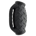 Black rubber grip with diamond plate texture and integrated handle for oxballs masterjack double penetration jo black ice