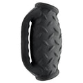 Black rubber grip with diamond plate texture and integrated handle for oxballs masterjack double penetration jo black ice