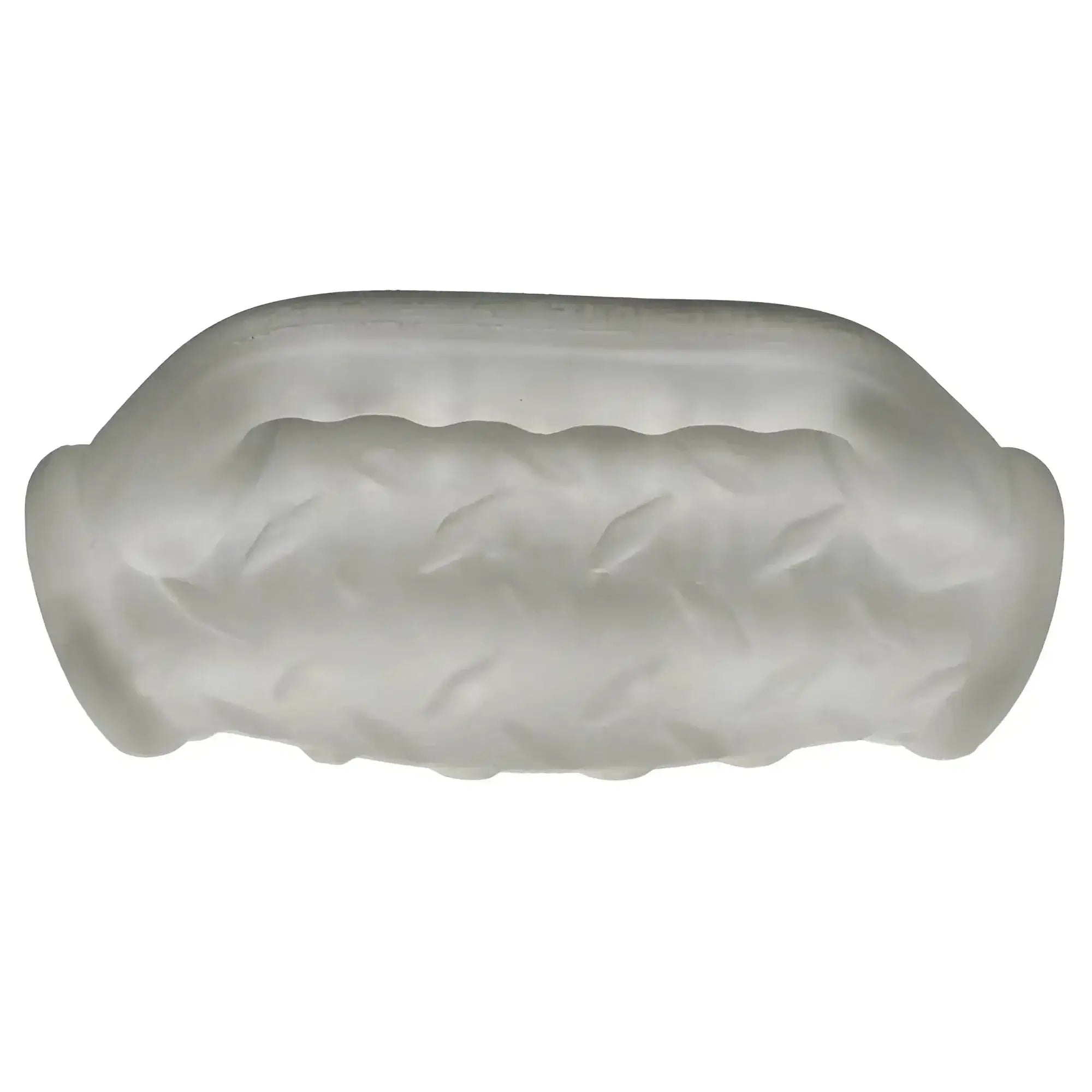 Translucent white silicone oxballs masterjack double penetration condom with textured braided pattern clear ice color