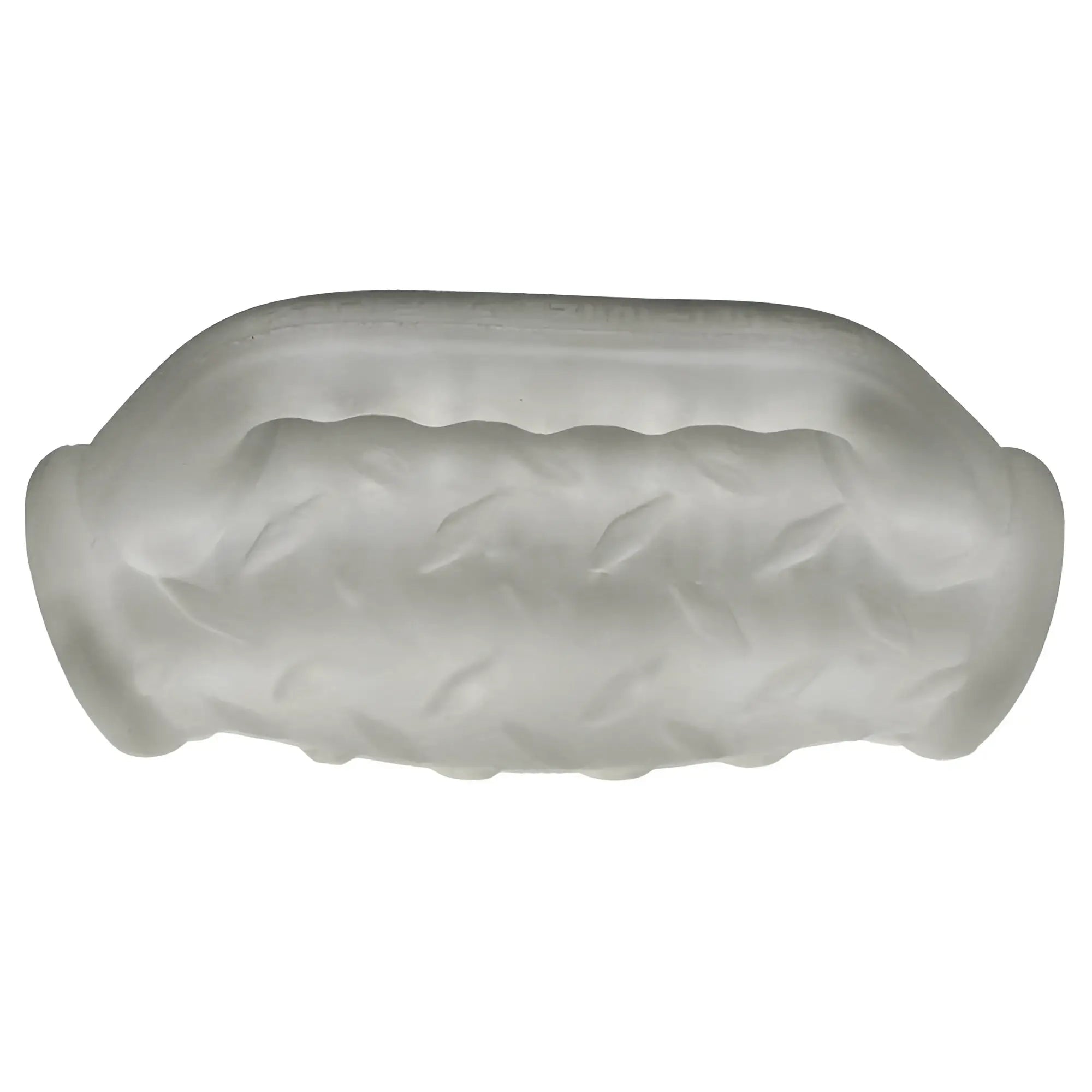 Translucent white silicone oxballs masterjack double penetration condom with textured braided pattern clear ice color