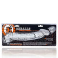 Clear transparent silicone OxBalls Muscle Ripped cocksheath with textured surface and adjustable insert.