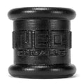 Oxballs neo tall ballstretcher black cylindrical design with embossed branding and textured surface for comfort
