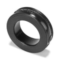 Black oxballs pig ring cockring with glossy finish embossed detailing and slightly textured surface