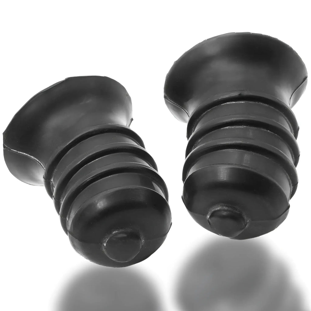 Black rubber screw caps with ribbed threaded design for oxballs ribnibs curved springy-ribbed nip suckers night