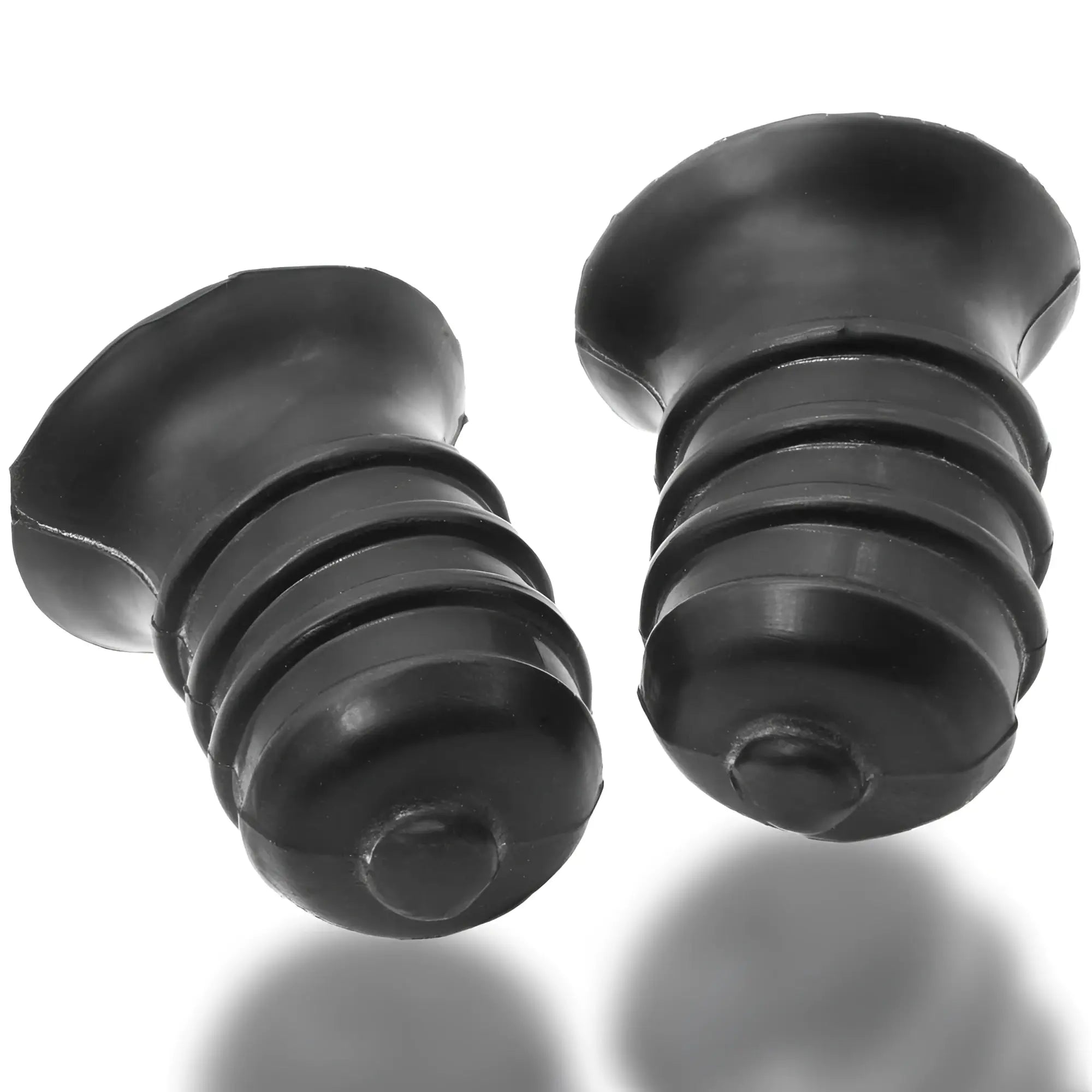 Black rubber screw caps with ribbed threaded design for oxballs ribnibs curved springy-ribbed nip suckers night