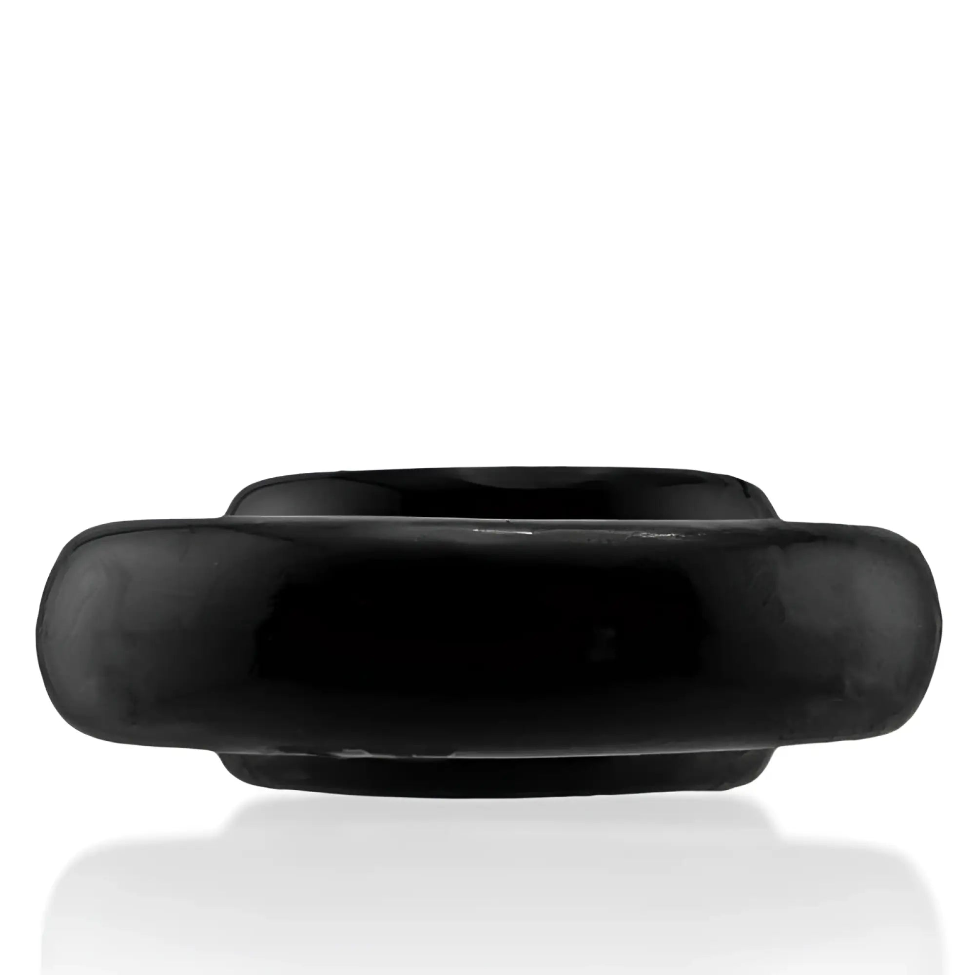 Oxballs rimz big ring black one size smooth matte black silicone ring with rounded band and raised center design