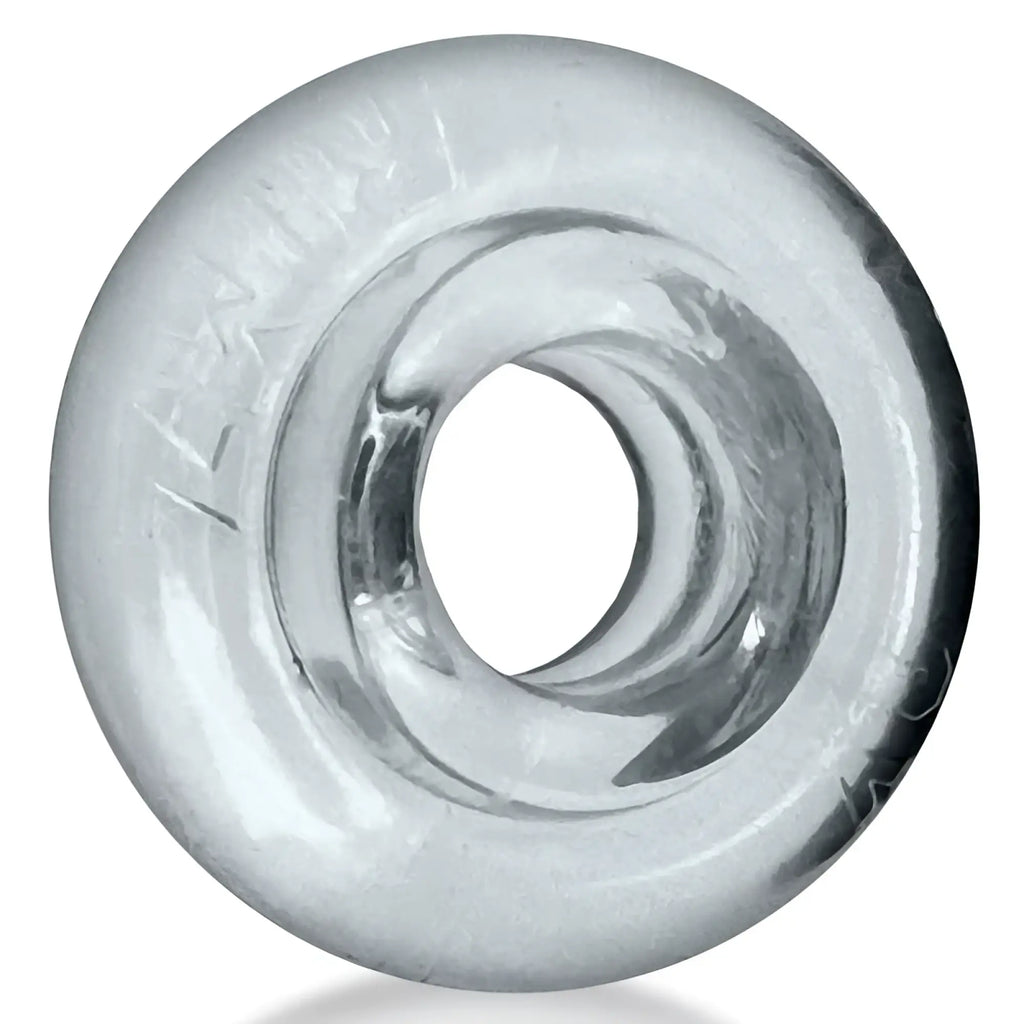 Clear translucent silicone ring oxballs rimz big ring clear one size with smooth glossy finish and embossed branding