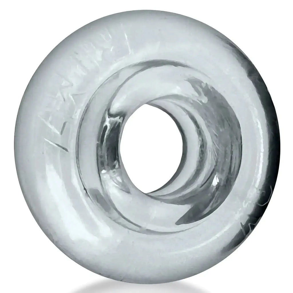 Clear translucent silicone ring oxballs rimz big ring clear one size with smooth glossy finish and embossed branding