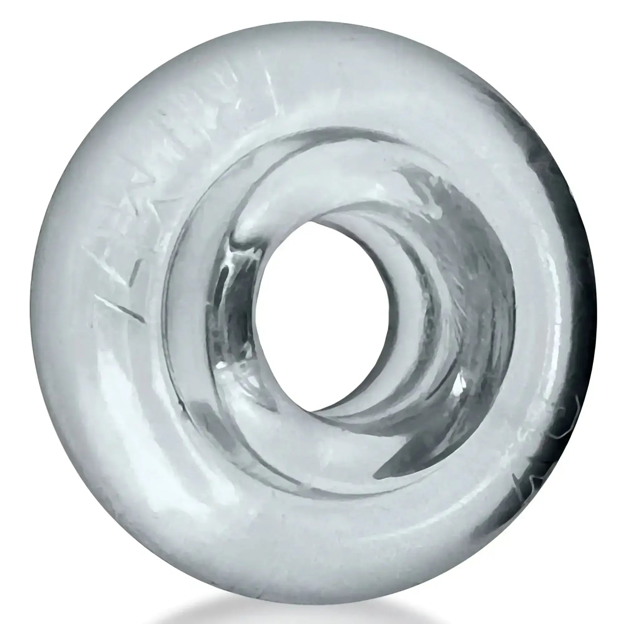 Clear translucent silicone ring oxballs rimz big ring clear one size with smooth glossy finish and embossed branding