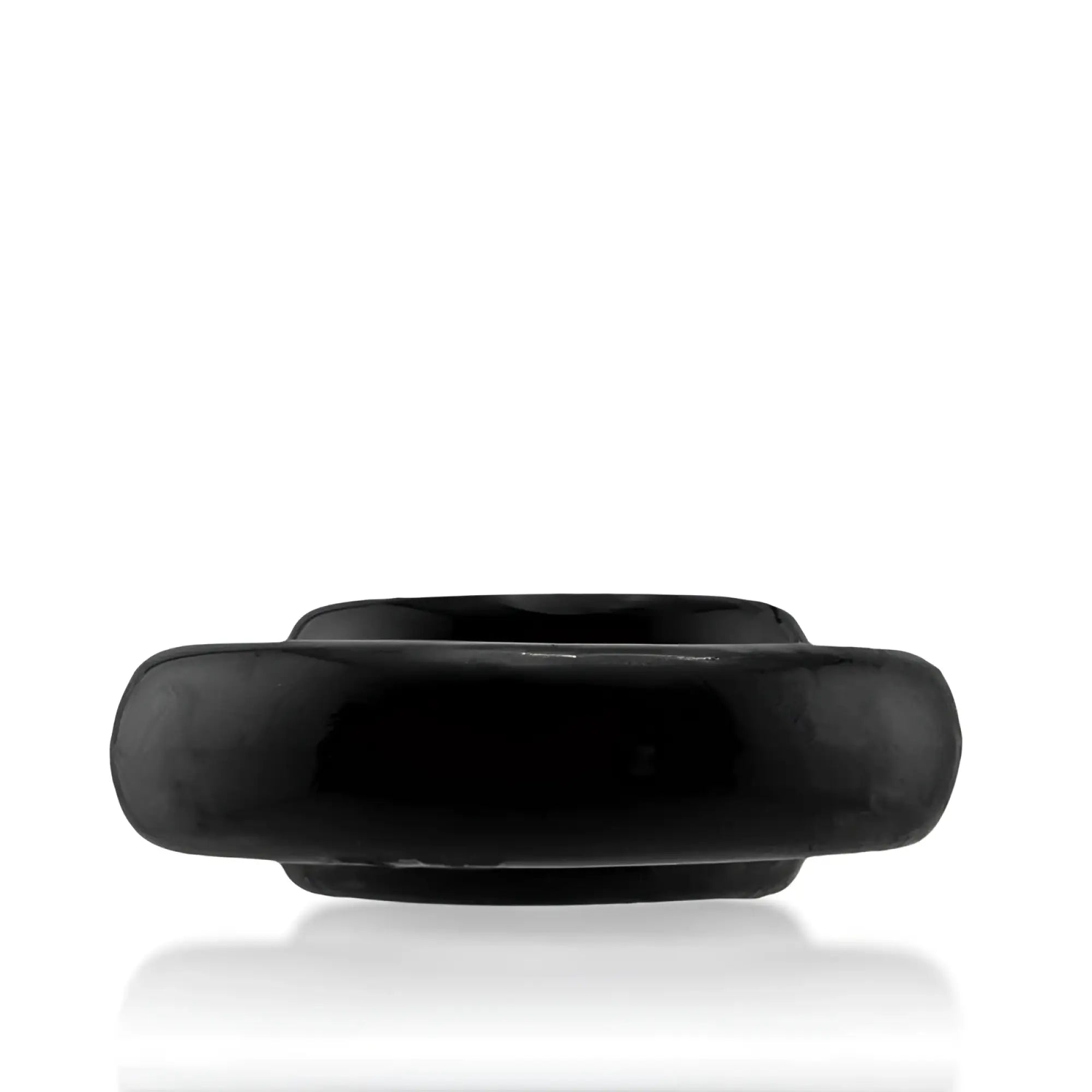 Black ceramic oxballs rimz ring with a smooth glossy finish and rounded edges in one size