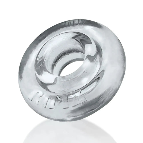 Oxid balls rimz ring clear one size is a transparent plastic ring with a central hole and embossed ripley branding