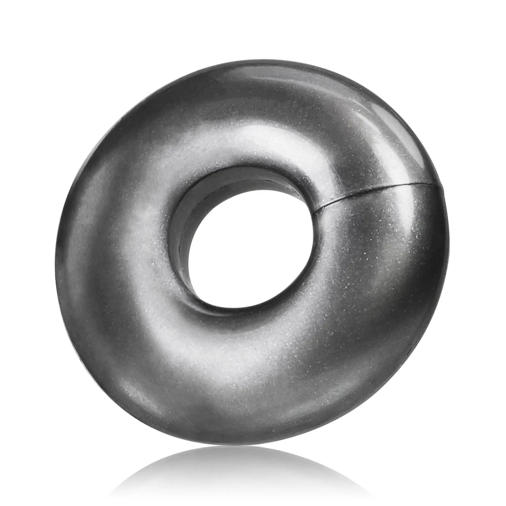 A sleek matte black steel oxballs ringer cockring with a smooth surface and subtle seam along its circumference