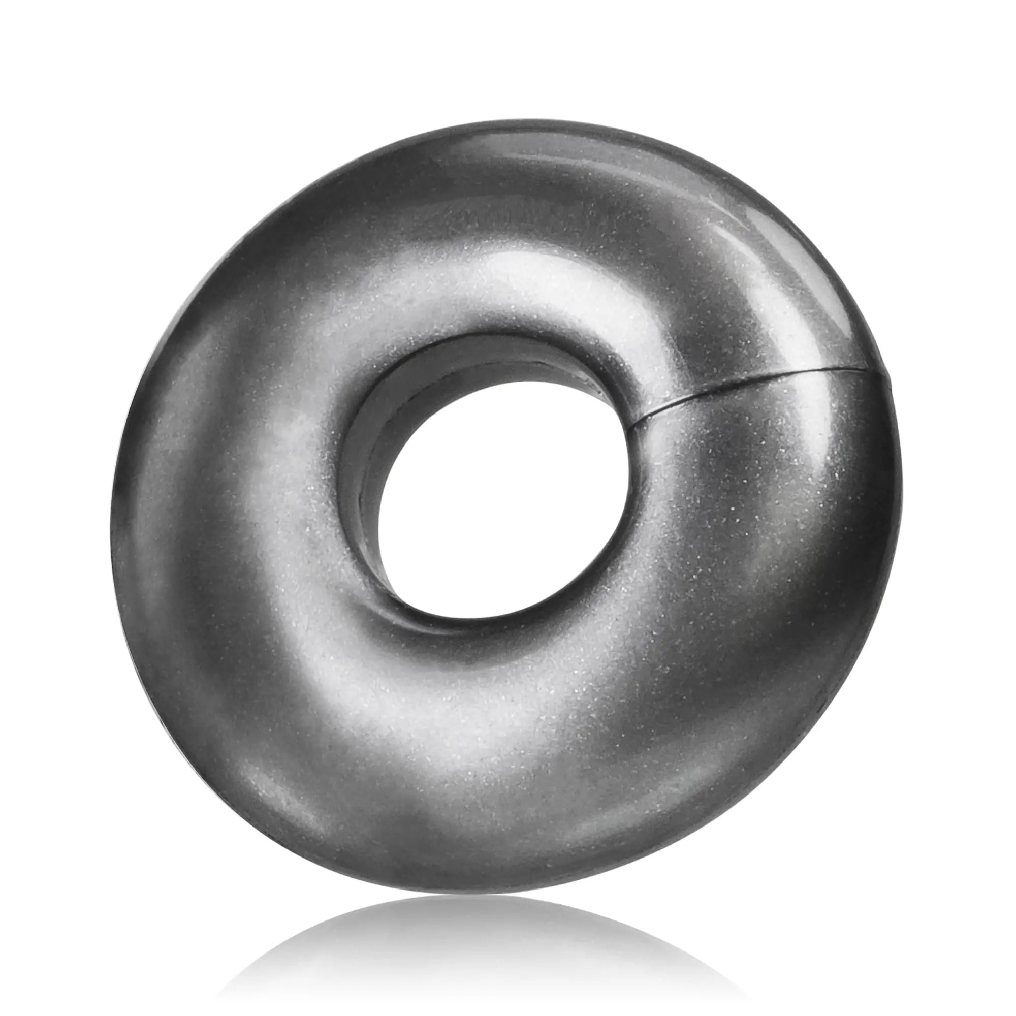 A sleek matte black steel oxballs ringer cockring with a smooth surface and subtle seam along its circumference