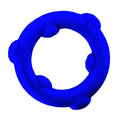 Vibrant blue oxballs spinner silicone ring with textured rounded protrusions for enhanced grip and comfort