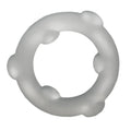Translucent gray oxballs spinner silicone ring with rounded protrusions for enhanced grip and comfort