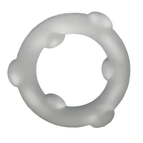Translucent gray oxballs spinner silicone ring with rounded protrusions for enhanced grip and comfort