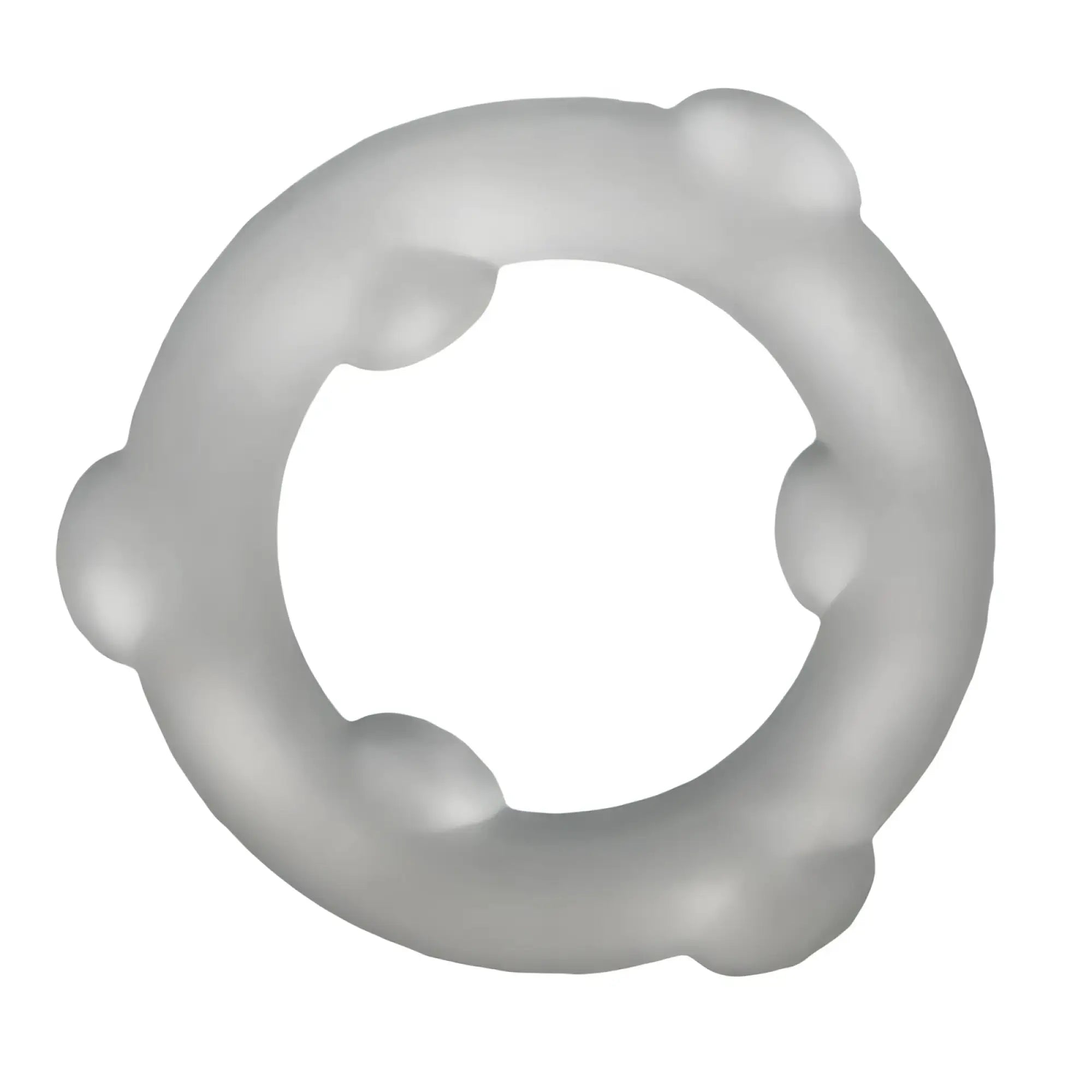 Translucent gray oxballs spinner silicone ring with rounded protrusions for enhanced grip and comfort