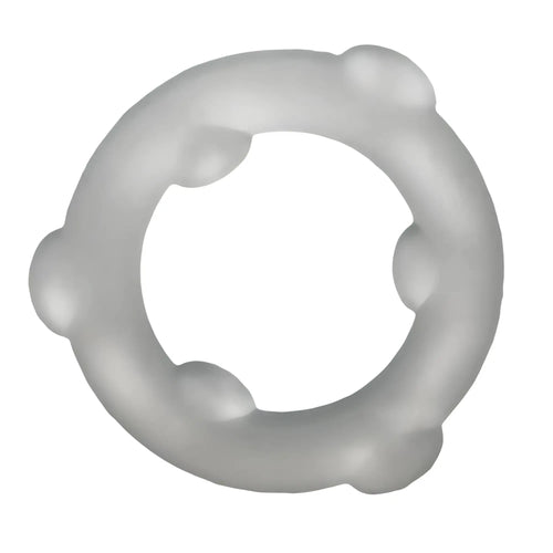 Translucent gray oxballs spinner silicone ring with rounded protrusions for enhanced grip and comfort