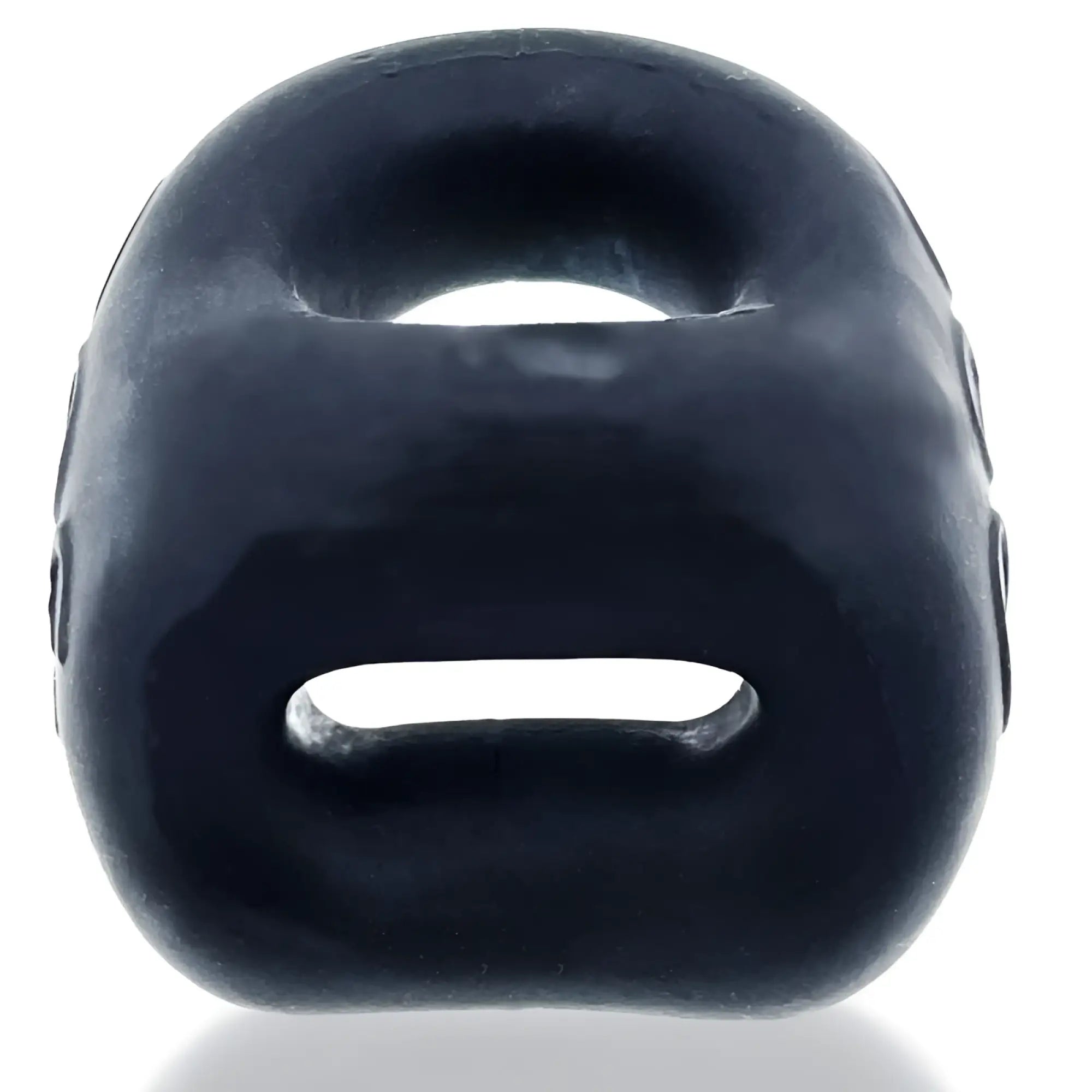 Black rubber oxballs squeeze ballstretcher night with smooth matte finish and ergonomic handle design