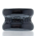 Black glossy silicone bone-shaped ballstretcher by oxballs with embossed squeeze shot text one size