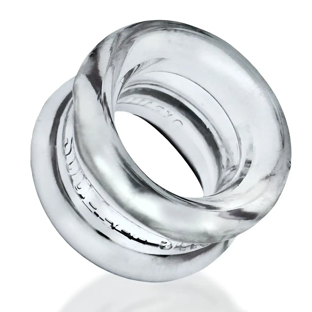 Silver-toned twisted ring with sleek modern design and polished finish from oxballs squeeze short ballstretcher clear