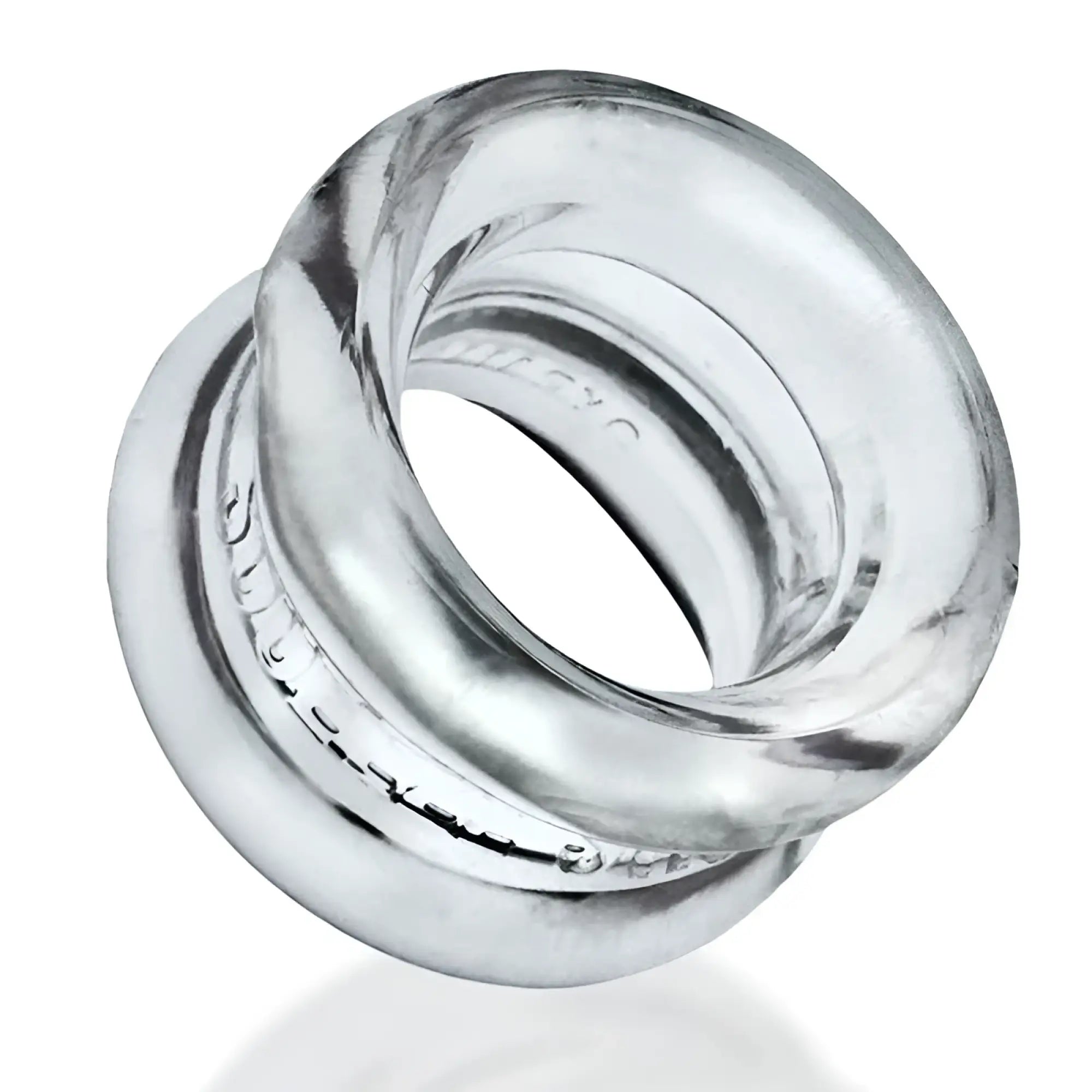 Silver-toned twisted ring with sleek modern design and polished finish from oxballs squeeze short ballstretcher clear